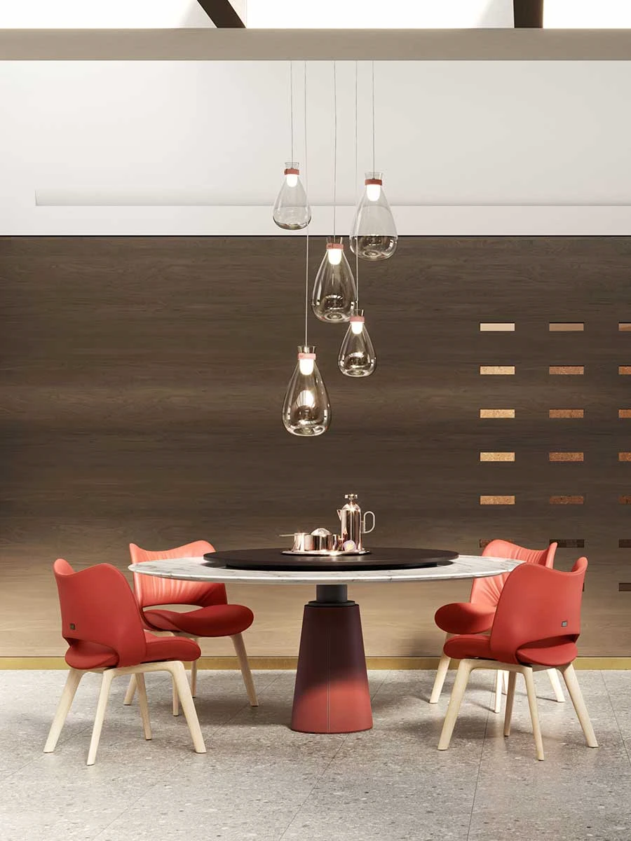 mesa-due-table-with-lazy-susan-BMS MESA DUE Masa - Görsel 1