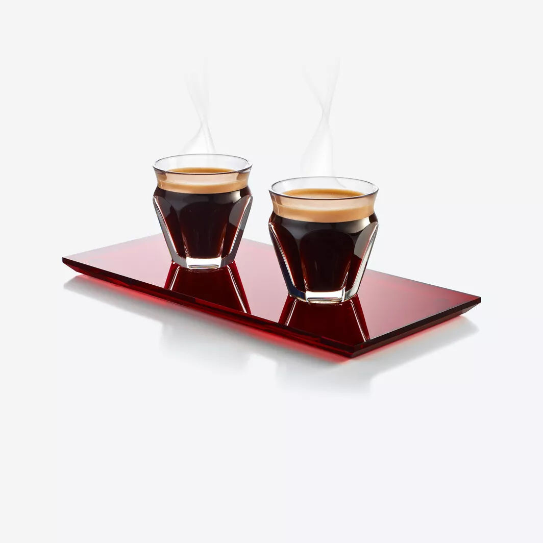 HARCOURT RED TRAY COFFEE SET