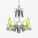 ZENITH SUR LA LAGUNE CHANDELIER CEI 15L ACID YELLOW DEERS LIMITED EDITION 50 EX