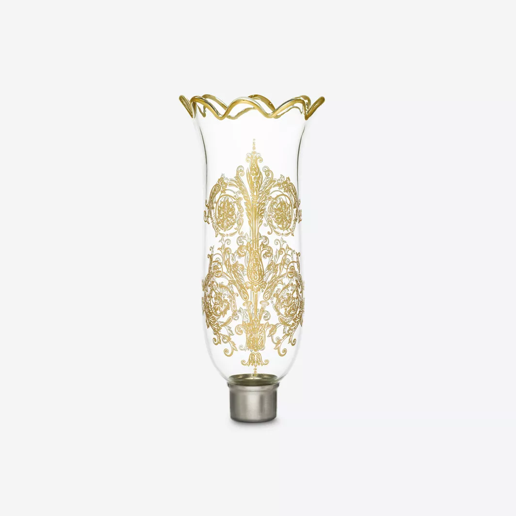 TULIPE HURRICANE SHADE SCALLOPED TOP GILDED ACANTHUS 25.13
