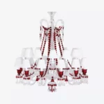 ZENITH CHANDELIER CEI 24L CLEAR AND RED - Görsel 2
