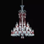 ZENITH CHANDELIER CEI 48L CLEAR AND RED