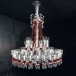 ZENITH CHANDELIER CEI 64L CLEAR AND RED