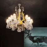 ZENITH SUR LA LAGUNE CHANDELIER CEI 15L ACID YELLOW DEERS LIMITED EDITION 50 EX - Görsel 2