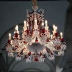 ZENITH CHANDELIER CEI 24L CLEAR AND RED - Görsel 3