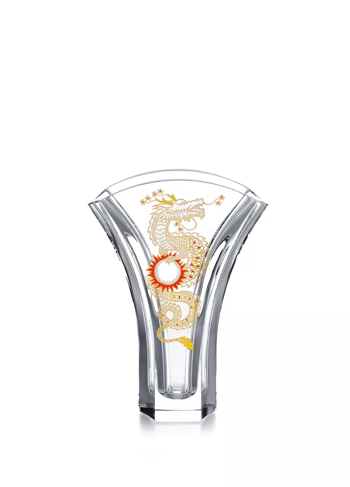 GINKGO Ejderha Desenli Kristal Vazo