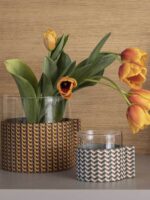 LEATHER POT Pelle Weavers Cinnamon High Vazo - Görsel 4